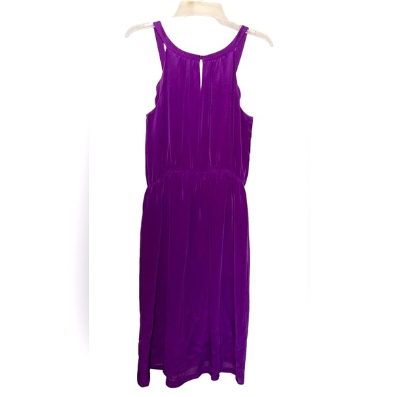 💜 Suzi Chin Silk Purple Ruffle Dress - Picture 2 of 7